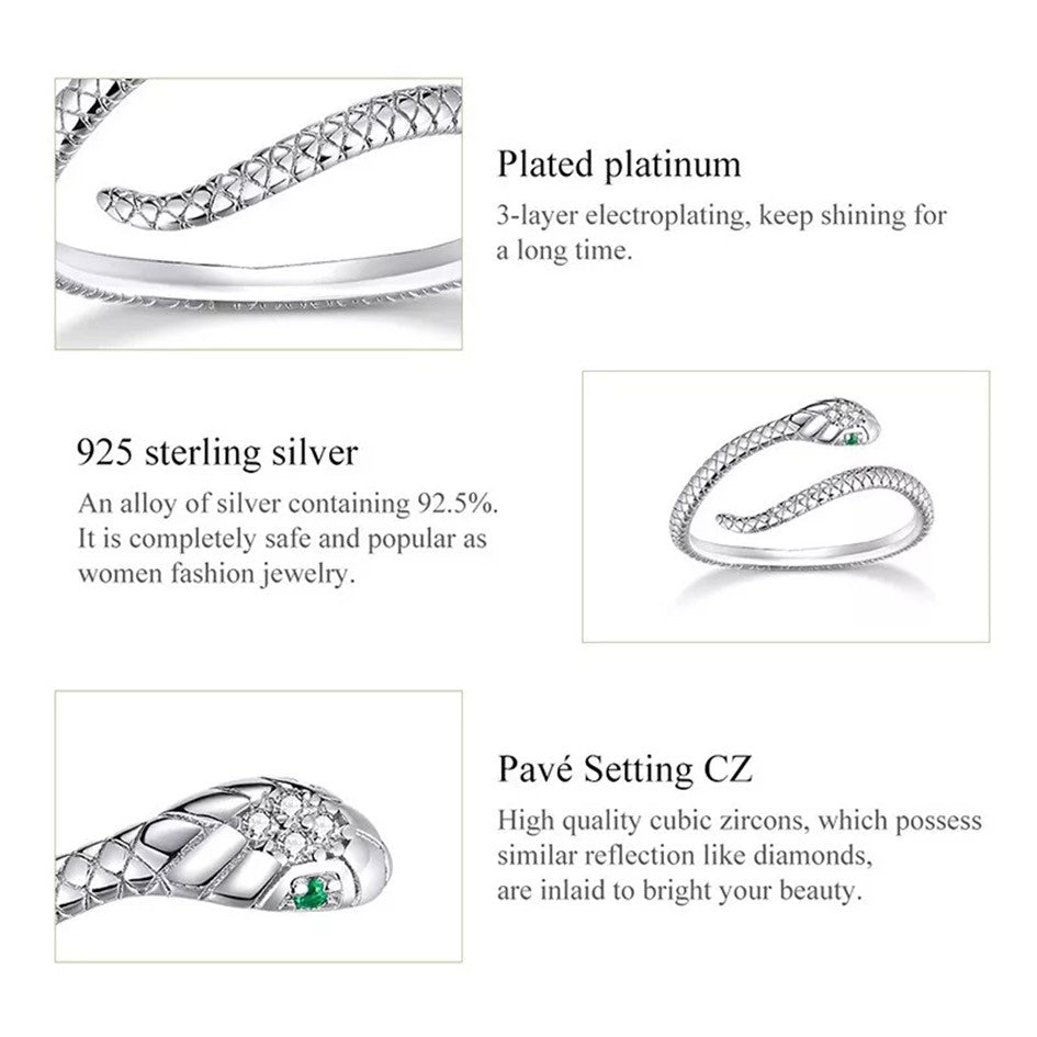 Anillo Ajustable De Serpiente Para Mujer