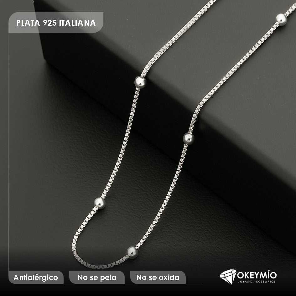 Cadena Tejido Bolitas (45cm)