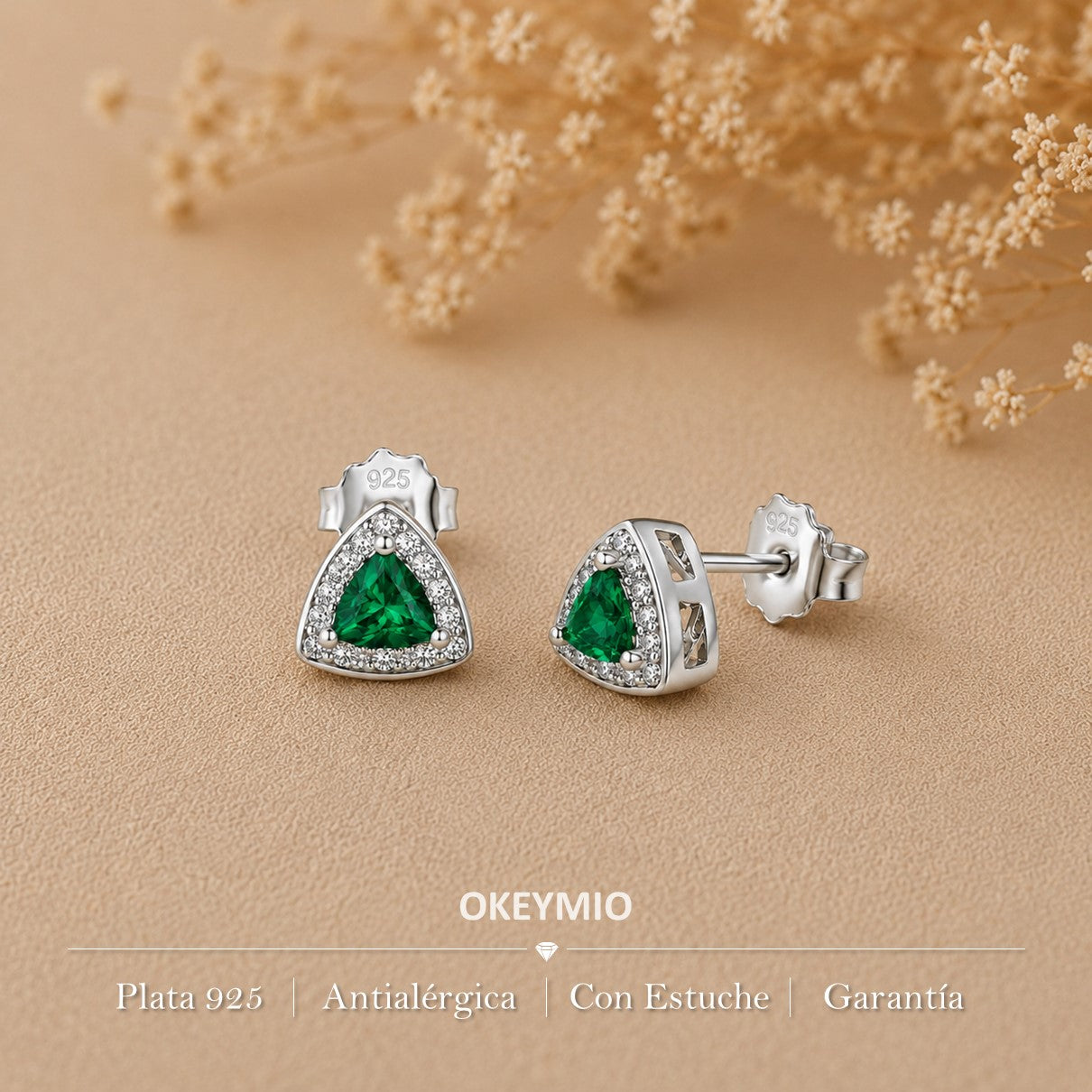 Aretes Topos Trillon En Plata 925 Hipoalergénicos