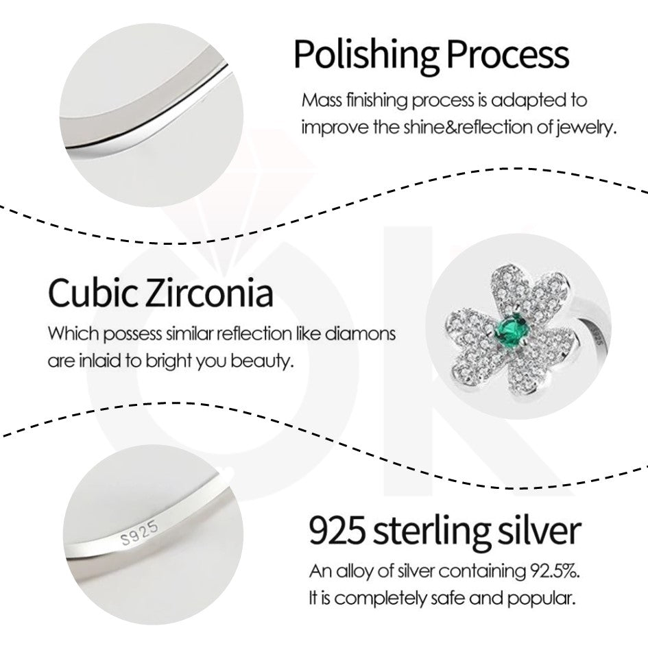 Anillo De Flor Con Esmeralda