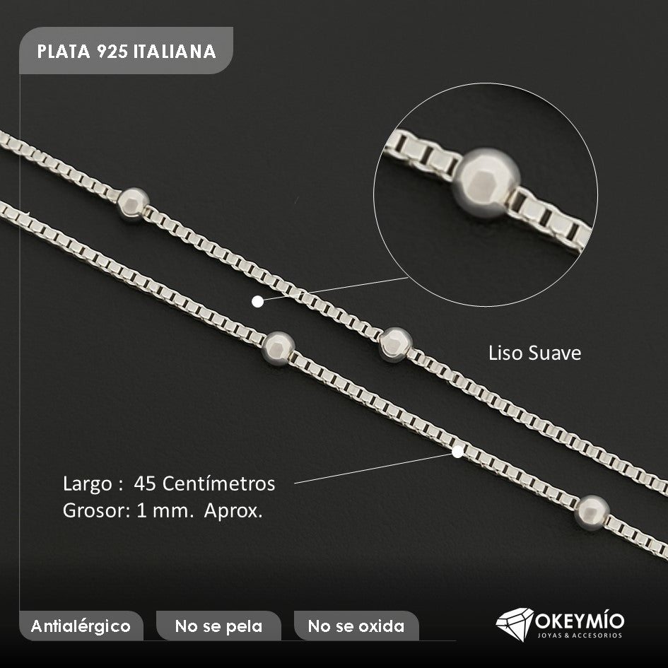 Cadena Tejido Bolitas (45cm)