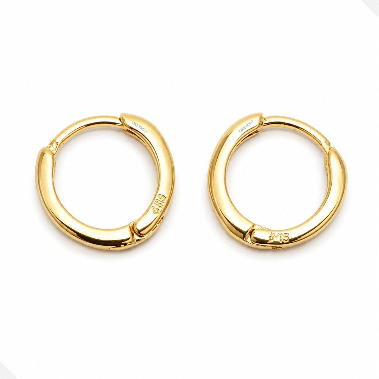 Aretes Candongas Lisas Oro Laminado 18K Clasicas