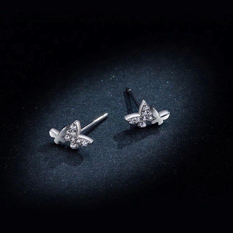 Aretes Mariposa En Plata 925 Para Niña o Mujer