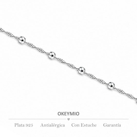 Cadena Tejido Singapur Bolitas (45cm)