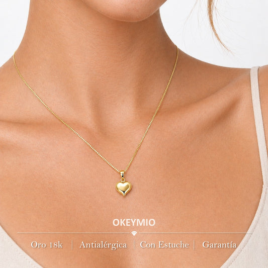 Dije y Cadena Corazón Oro Laminado 18k