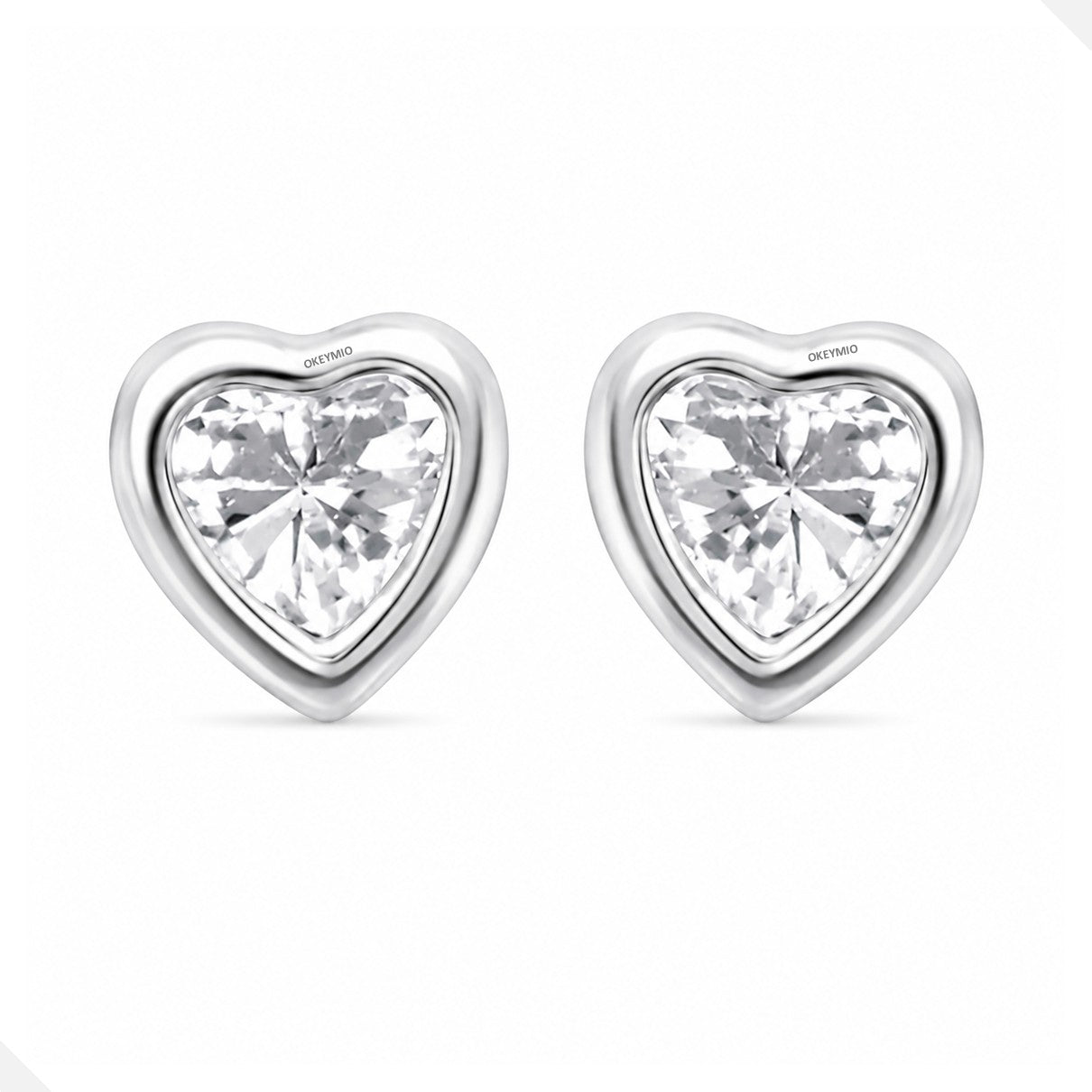 Aretes Corazón Plata 925 Con Circón Brillante