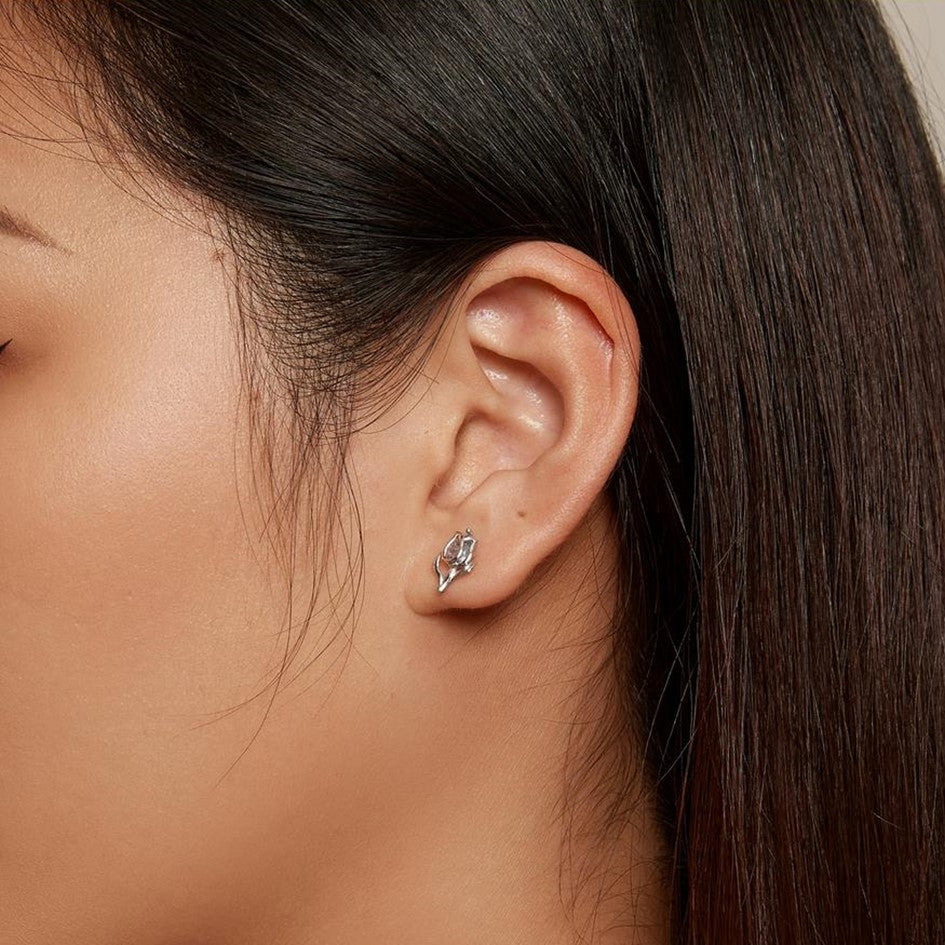 Aretes Topos Tulipán En Plata 925