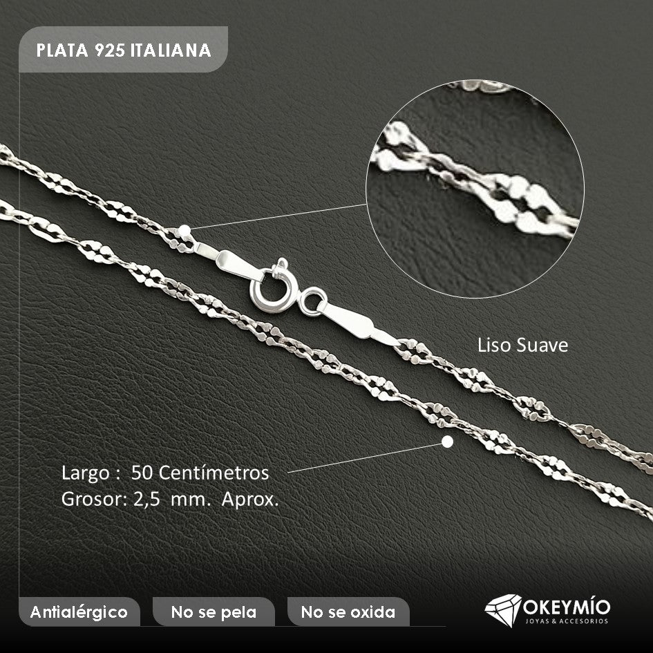 Cadena Tejido Trebol (50cm)