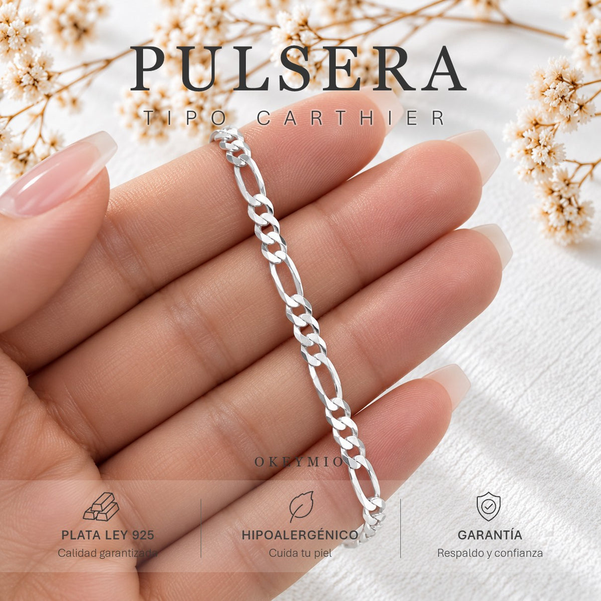 Pulsera Tipo Cartier En Plata 925 Italiana