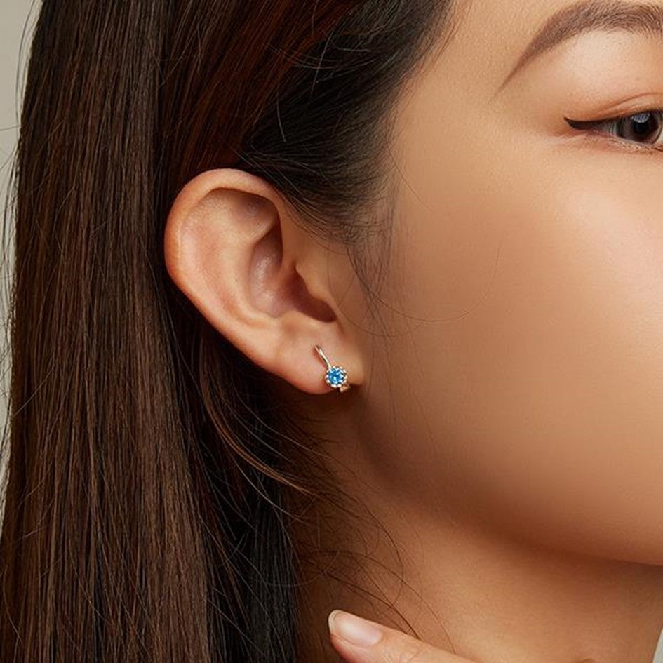 Aretes Circón Azul Brillante