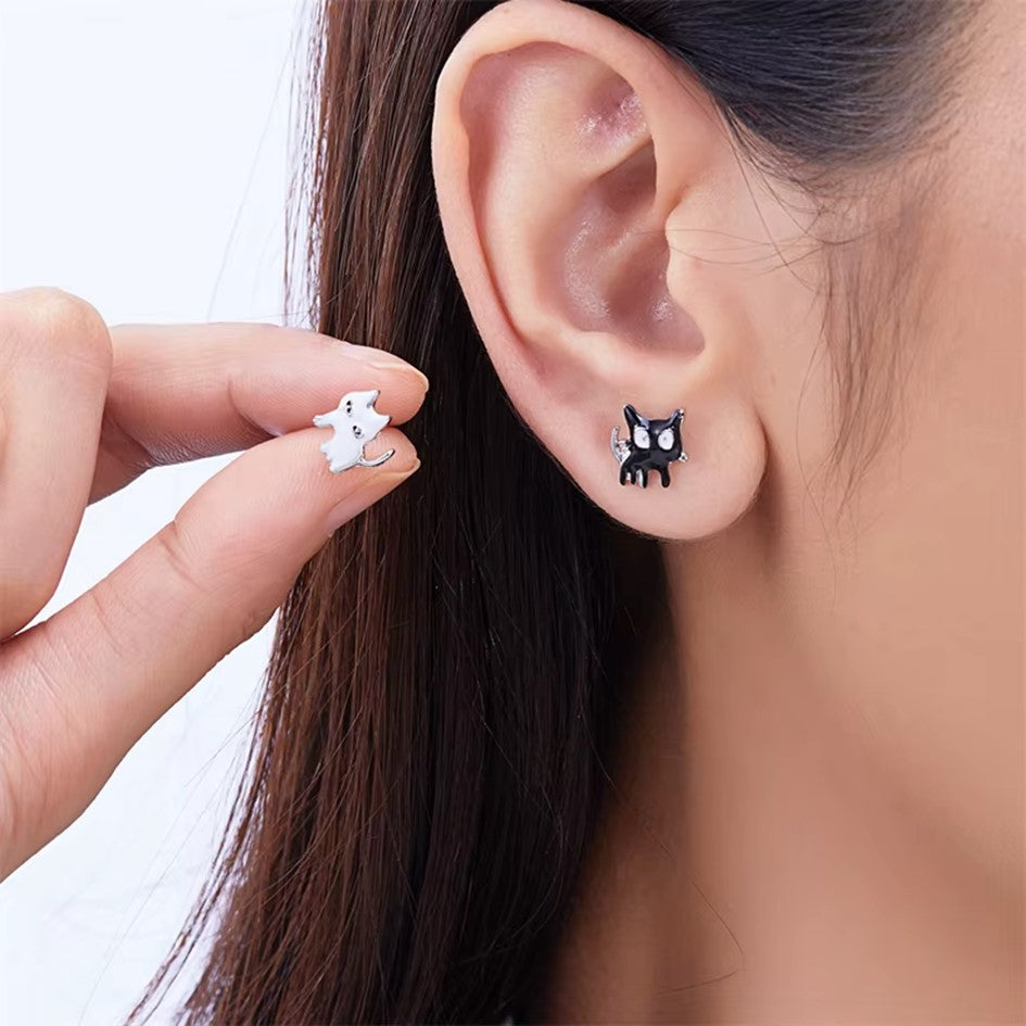 Aretes De Gato En Plata 925