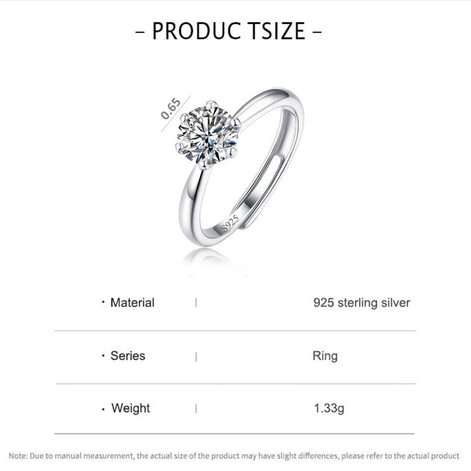 Anillo Ajustable Compromiso En Plata 925