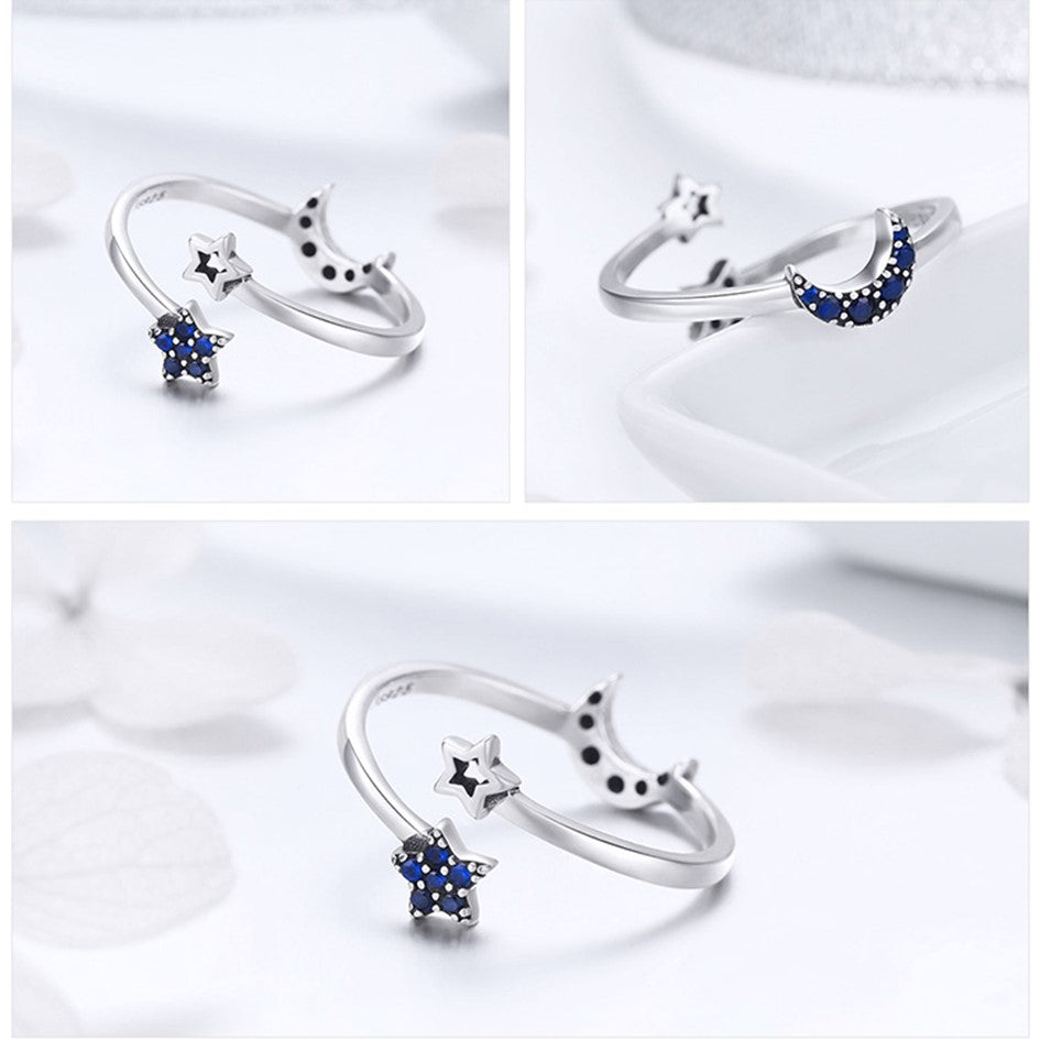 Anillo Ajustable Luna y Estrellas