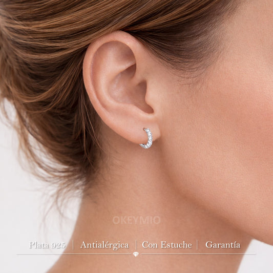 Aretes Candongas En Plata 925 Con Circones