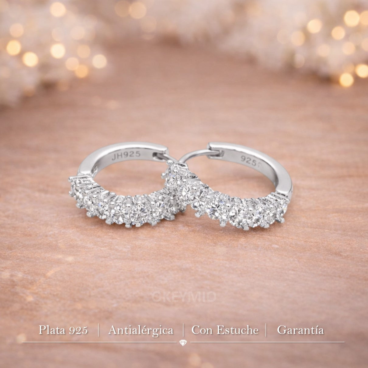 Aretes Candongas Elegantes En Plata 925 Con Circones