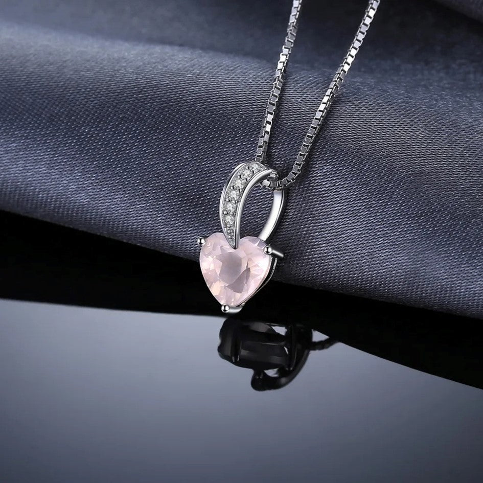 Cadena Con Dije Cuarzo Rosa