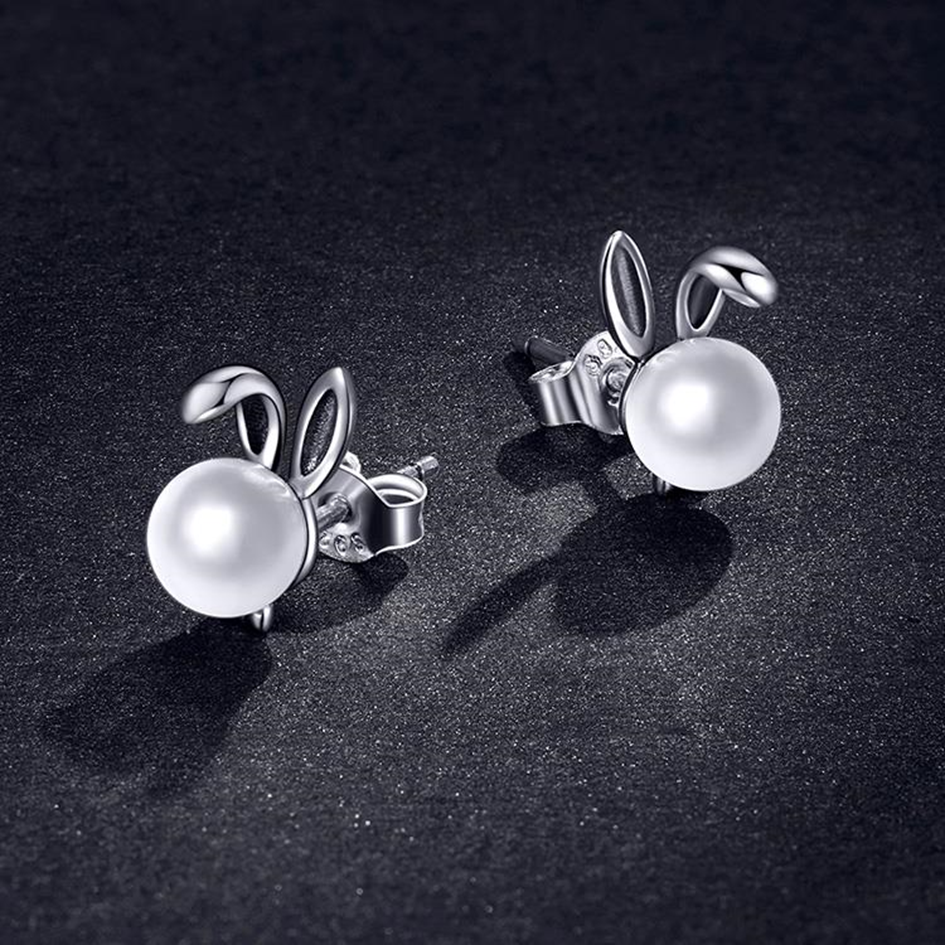 Aretes Perlas Conejo