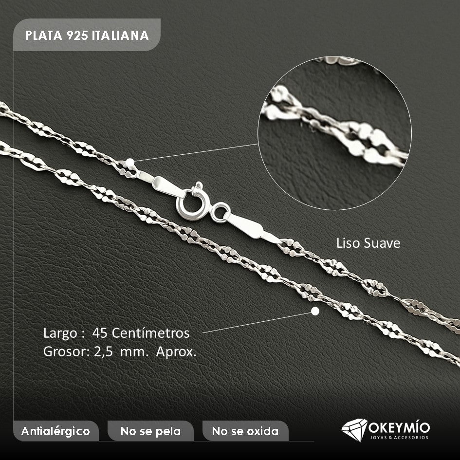 Cadena Tejido Trebol (45cm)