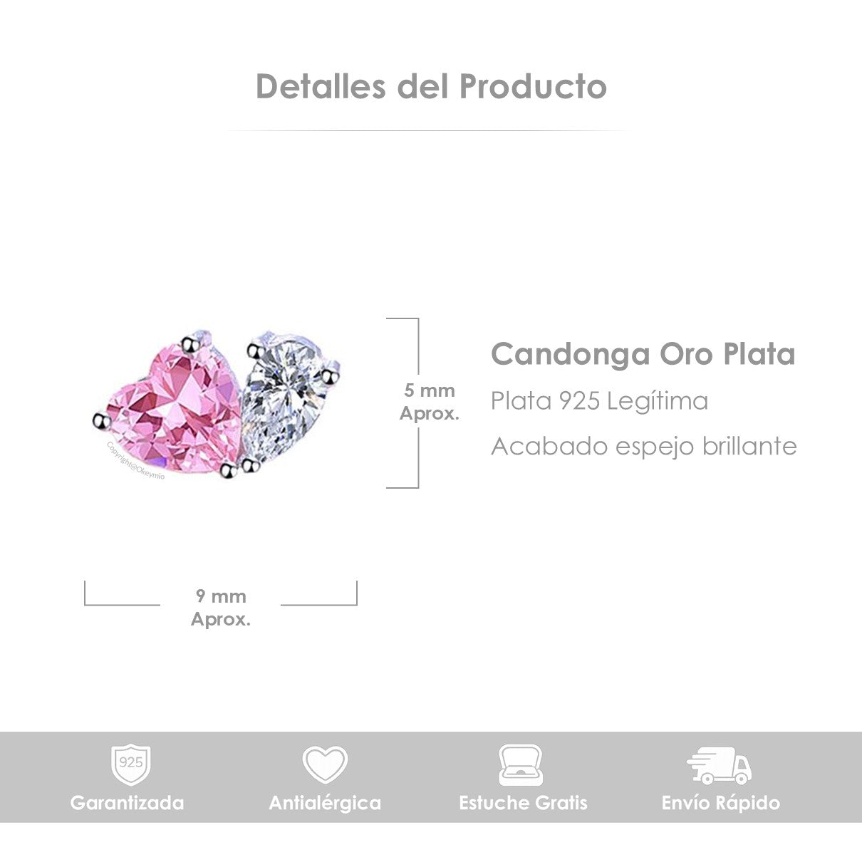 Aretes Topos En Plata 925 Premium