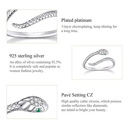 Anillo Ajustable De Serpiente Para Mujer