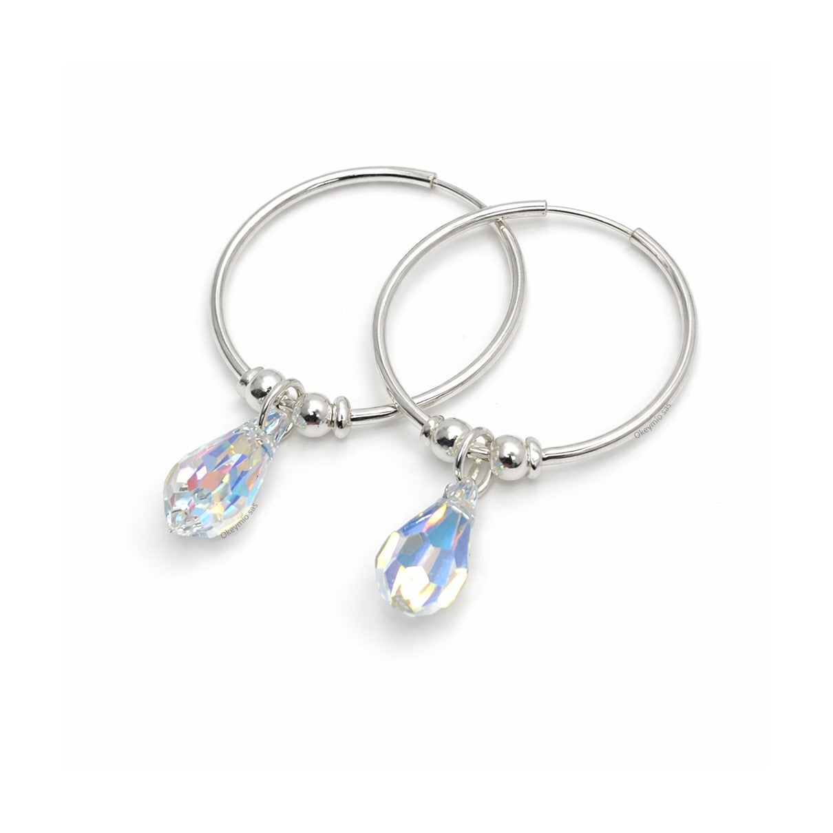 Aretes Candongas Plata 925 Elegantes 22 mm
