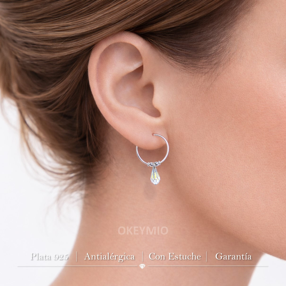 Aretes Candongas Plata 925 Elegantes 22 mm