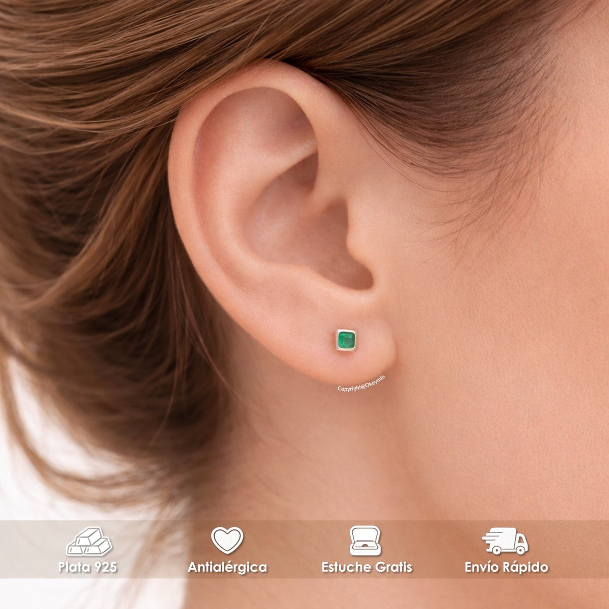 Aretes Plata 925 Mujer Broche Seguridad Antialérgicos