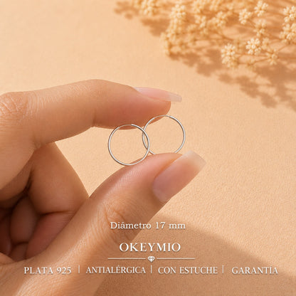 Aretes Aro Candonga En Plata 925 1.9 mm
