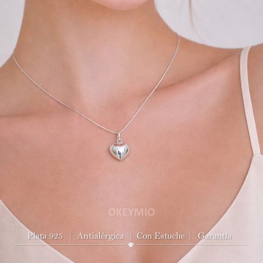 Dije Corazón En plata 925 Antialergica