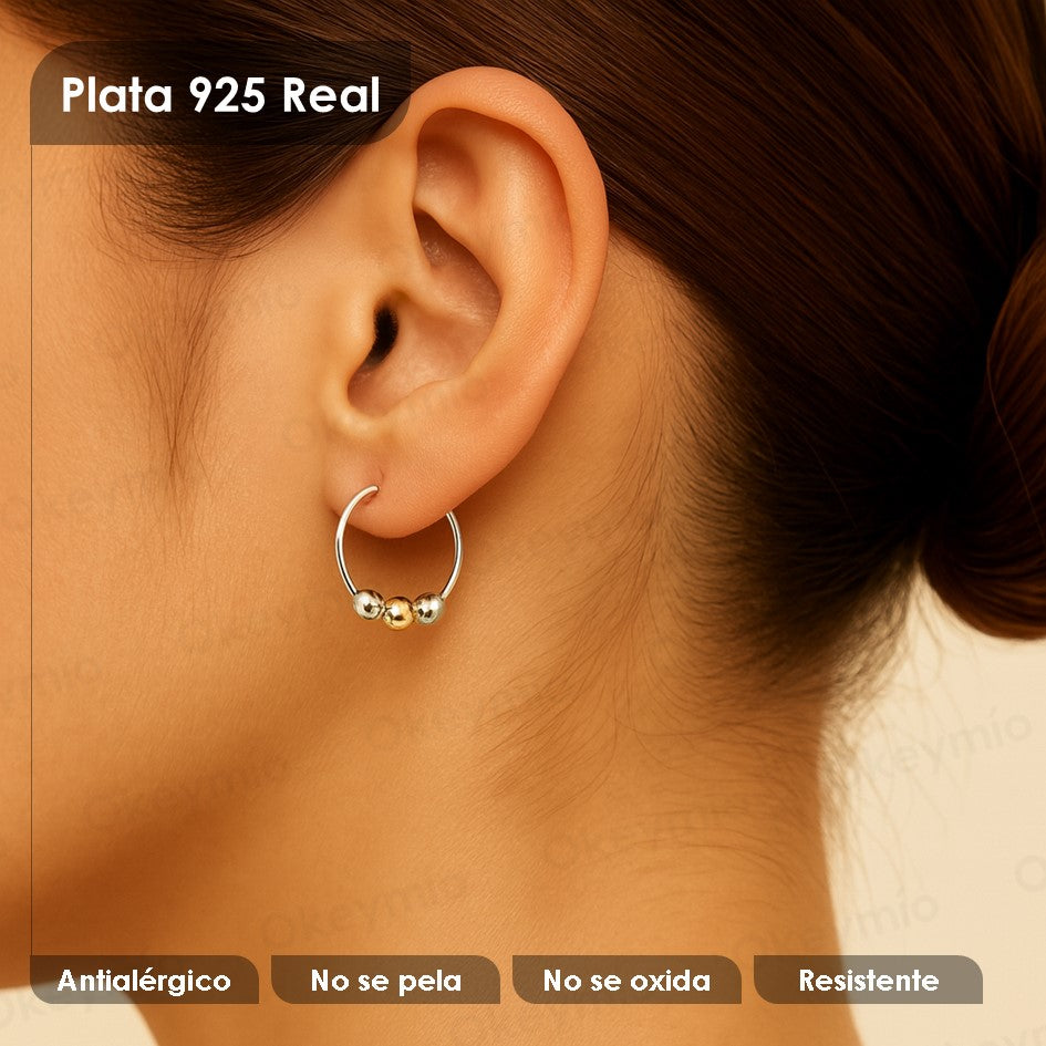 Candongas En Oro 18K y Plata 925