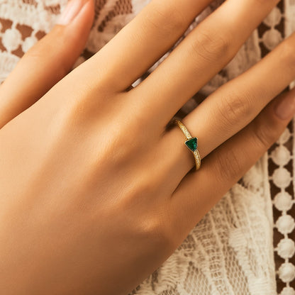 Anillo Compromiso En Plata 925 Chapado en Oro 18k
