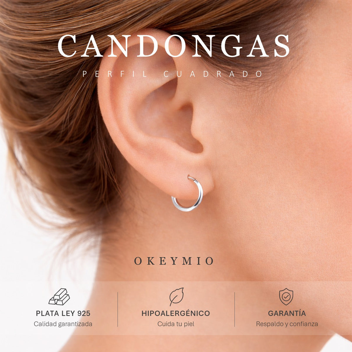 Aretes Candongas Plata 925 12 mm