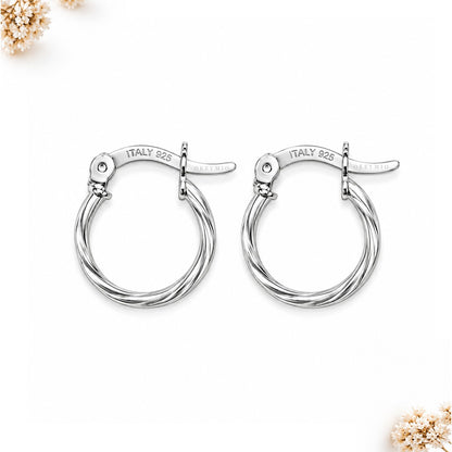 Aretes Aro Trenzado Candonga En Plata 925