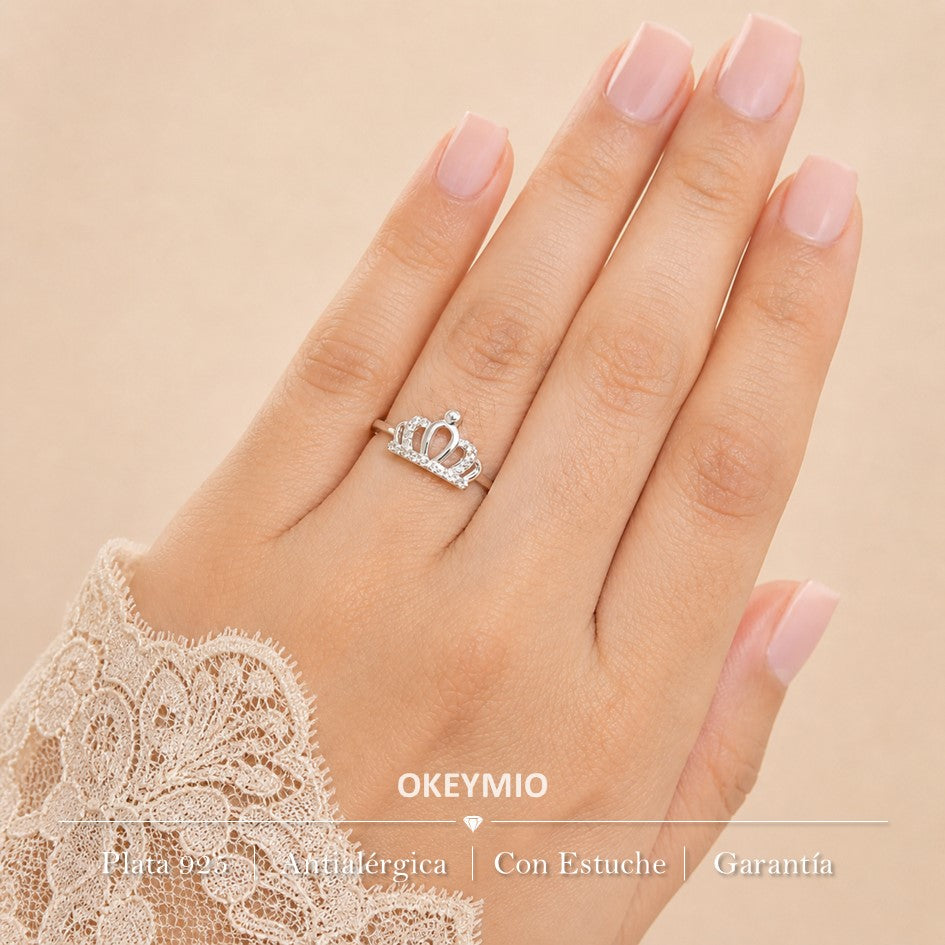 Anillo Ajustable Corona Para 15 años En Plata 925
