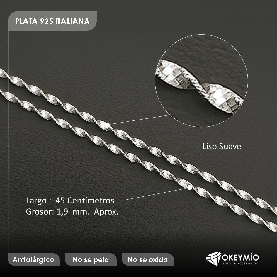 Cadena Tejido Espiral (45cm)