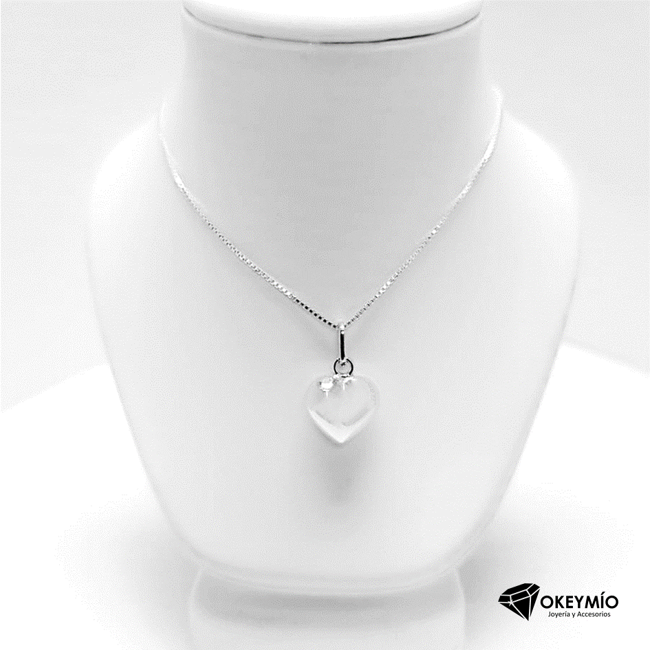 Cadena Con Dije Corazón Inflado En Plata 925