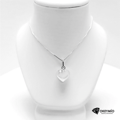 Cadena Con Dije Corazón Inflado En Plata 925