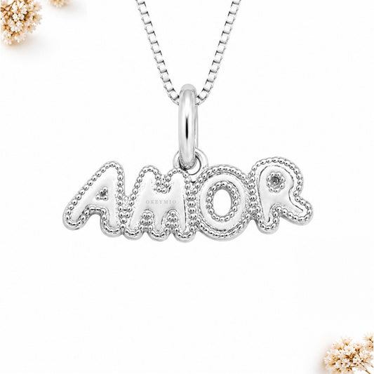 Dije Y Collar Amor Plata 925 Para Mujer