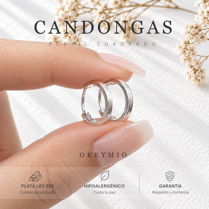 Aretes Candongas Plata 925 12 mm