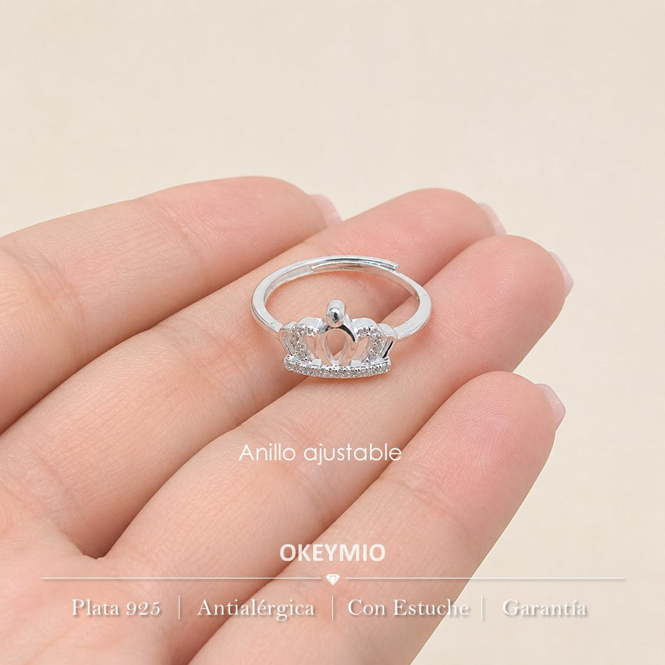 Anillo Ajustable Corona Para 15 años En Plata 925