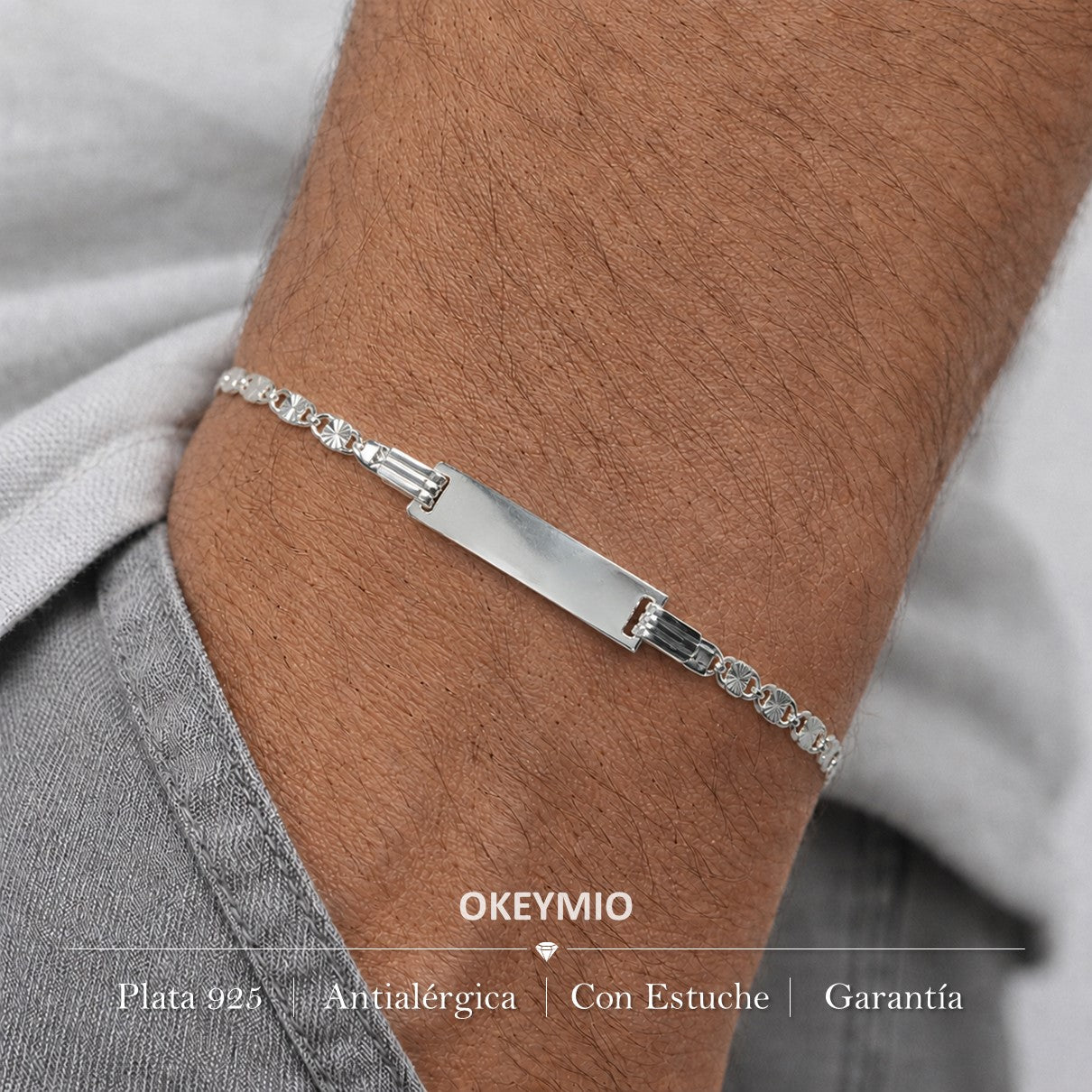 Pulsera Manilla Esclava Plata 925 Hombre, Mujer, Unisex