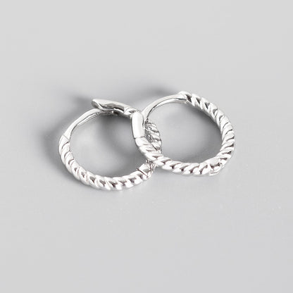 Aretes Candonga En Plata 925 Trenzados Hipoalergénicos