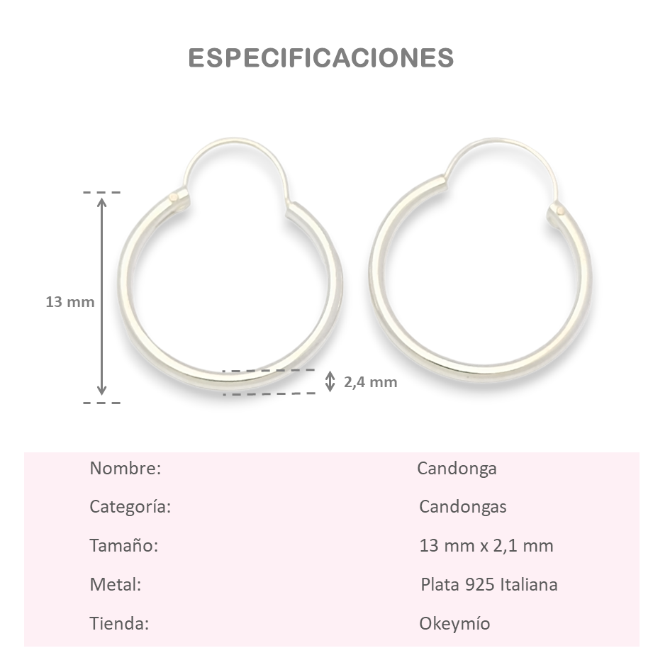 Aretes Candonga 13 mm