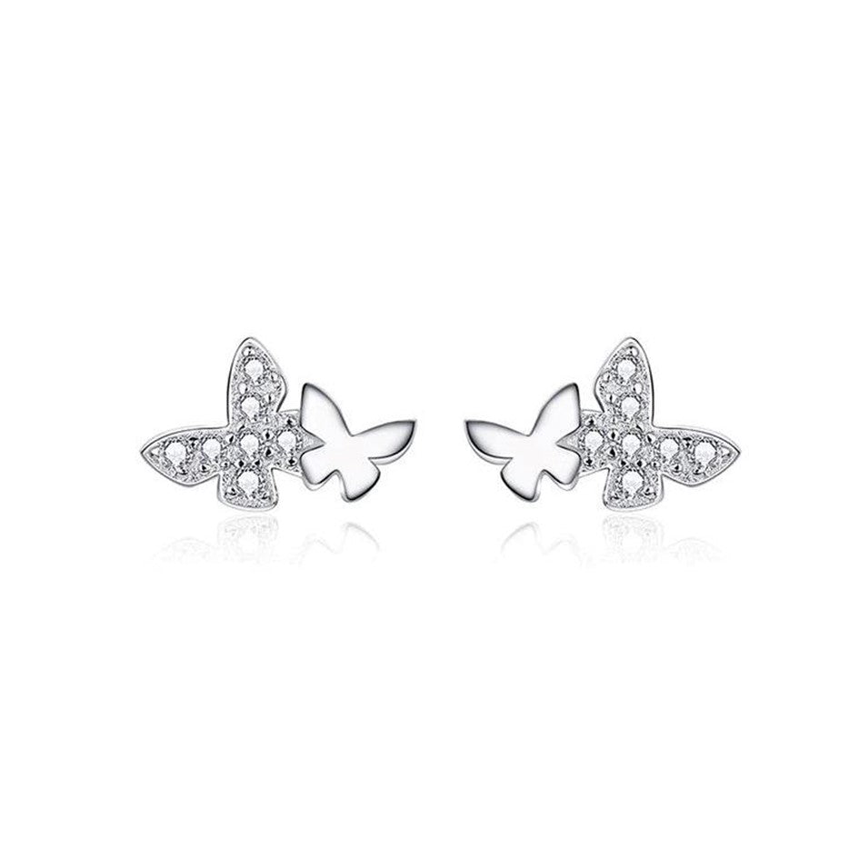 Aretes Mariposa En Plata 925 Para Niña o Mujer