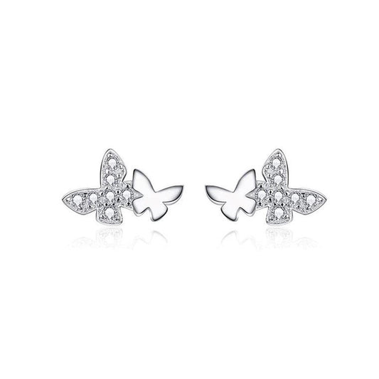 Aretes Mariposa En Plata 925 Para Niña o Mujer