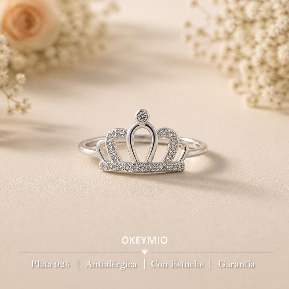 Anillo Ajustable Corona Para 15 años En Plata 925