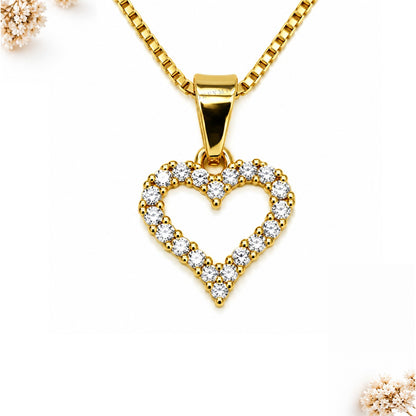 Dije Corazón Con Circones Oro Laminado 18K Mujer