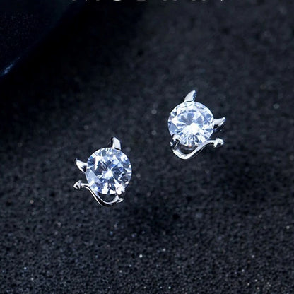 Aretes Topos Demon En Plata 925