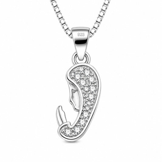 Dije Y Collar Virgen María Plata 925 Con Cristales