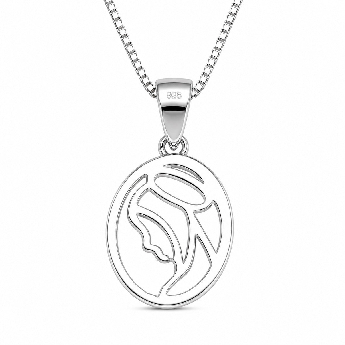 Dije Y Collar Virgen María Plata 925 Para Mujer
